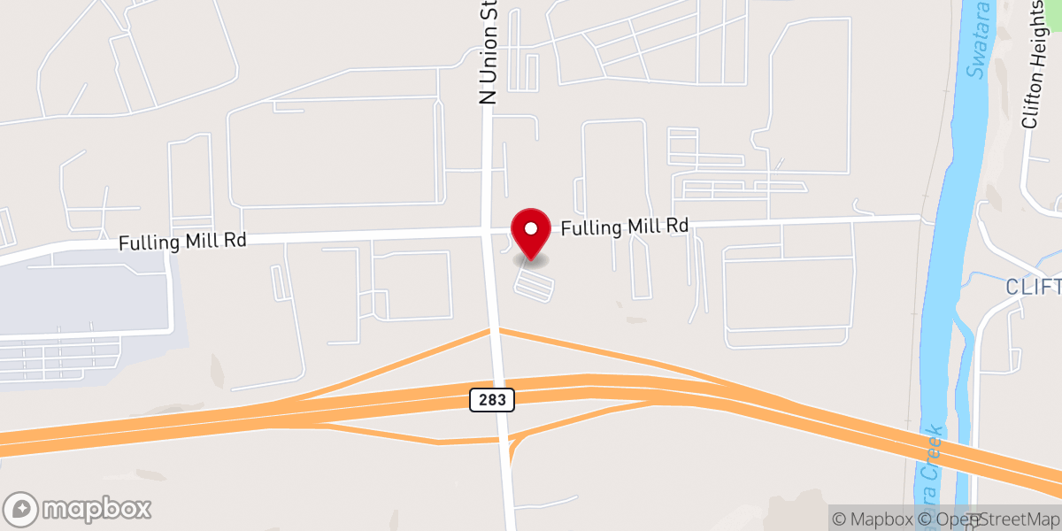Map showing location of Glad Tidings Assembly of God