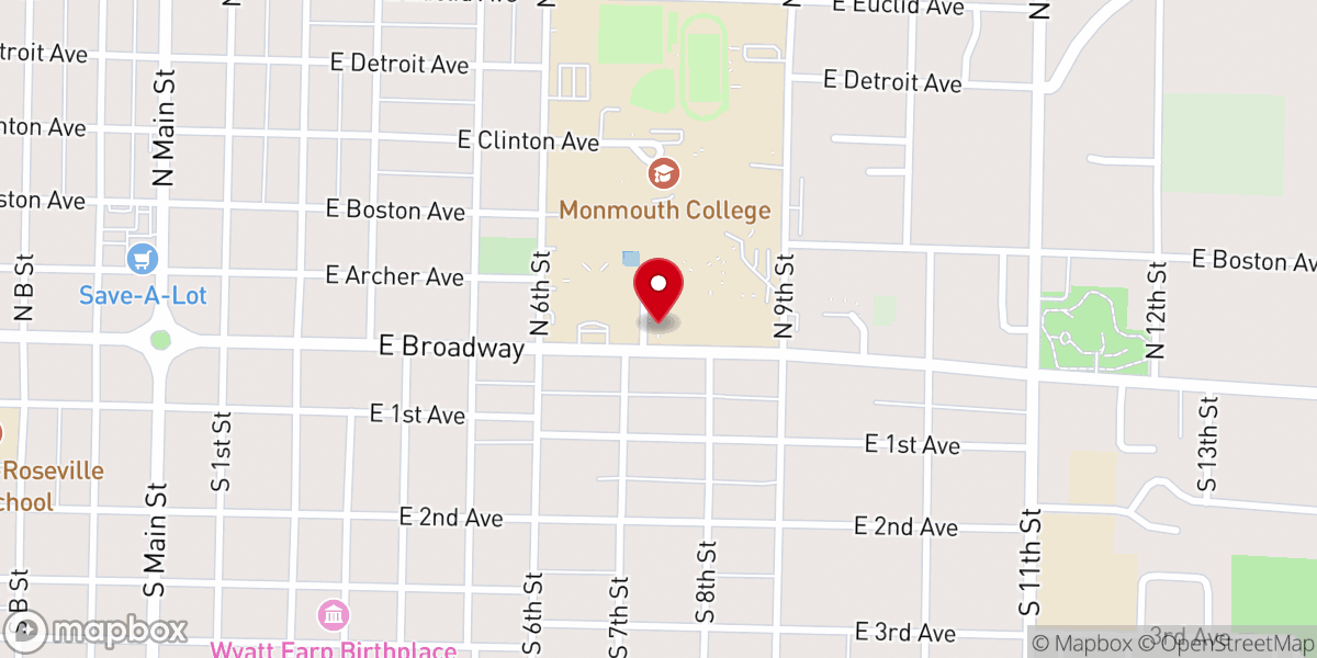 Map showing location of Dahl Chapel and Auditorium