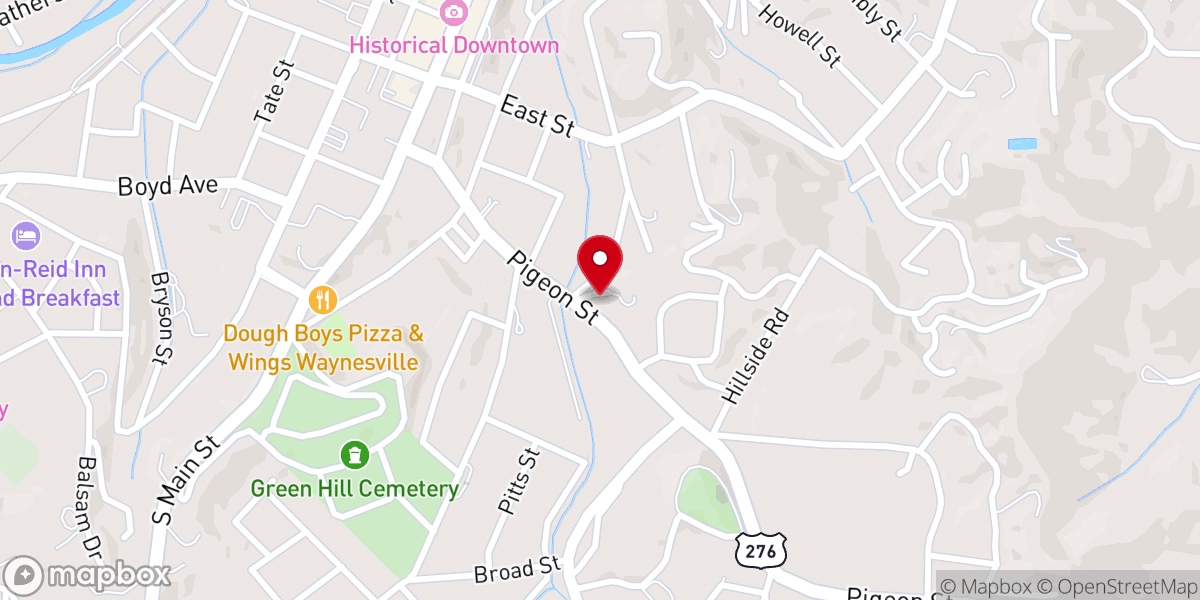 Map showing location of Mt Olive Baptist Church