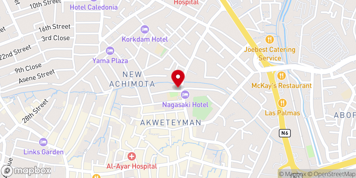 Map showing location of The Church of Pentecost Achimota Central