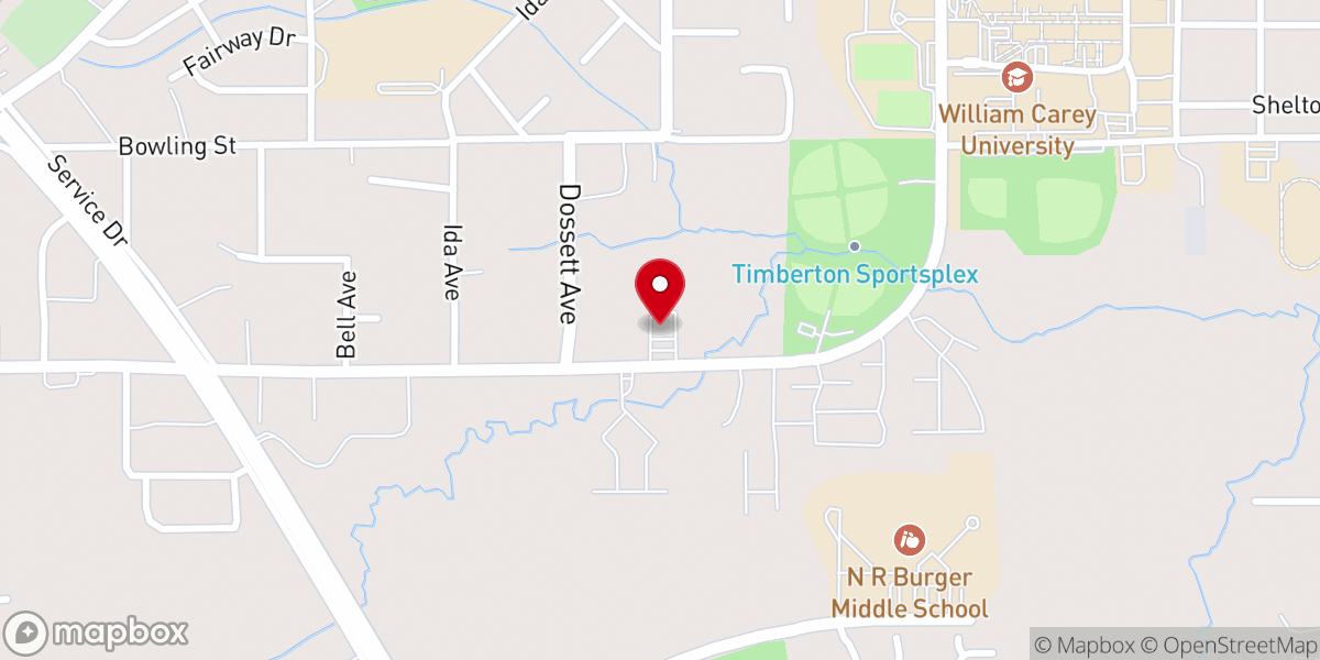 Map showing location of Hattiesburg Ephesus Seventh-day Adventist Church