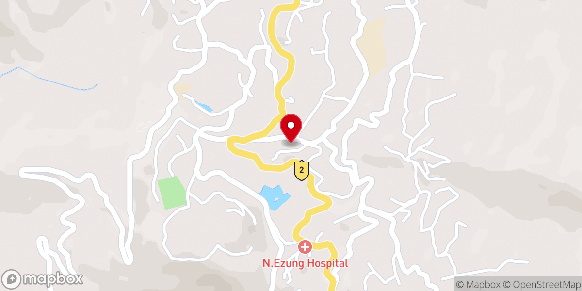 Map showing location of Wokha Town Baptist Church