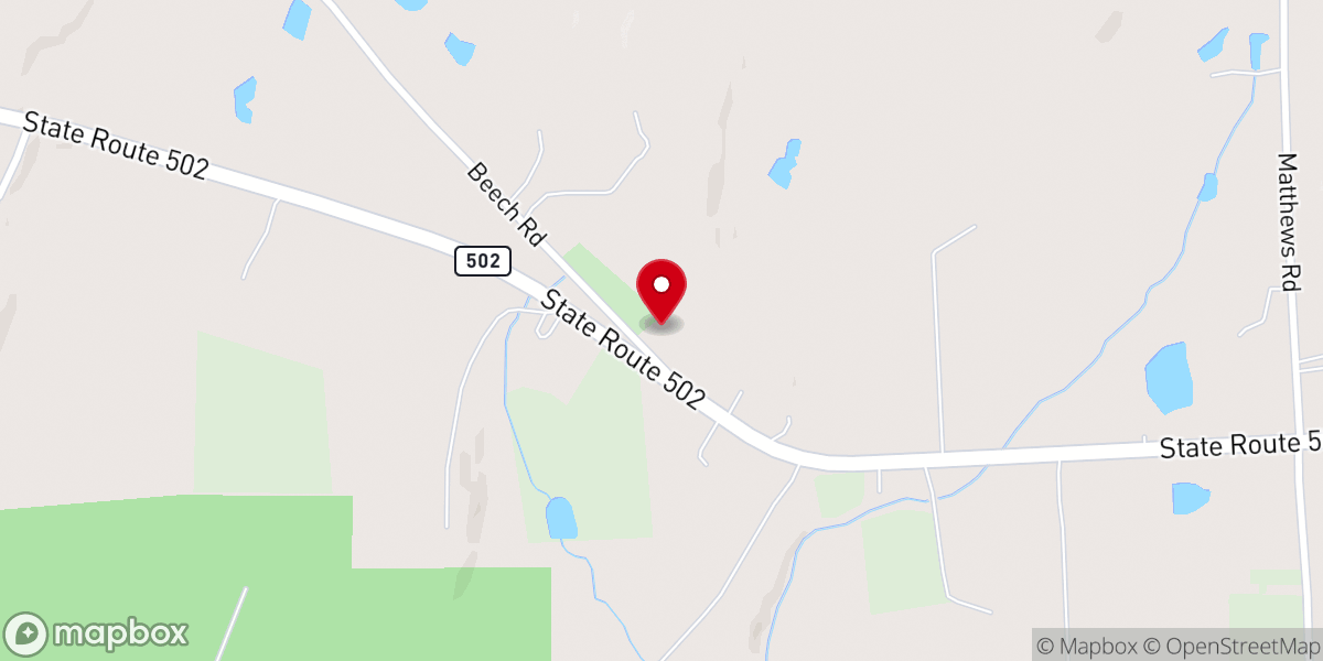 Map showing location of Spring Brook Congregational Church