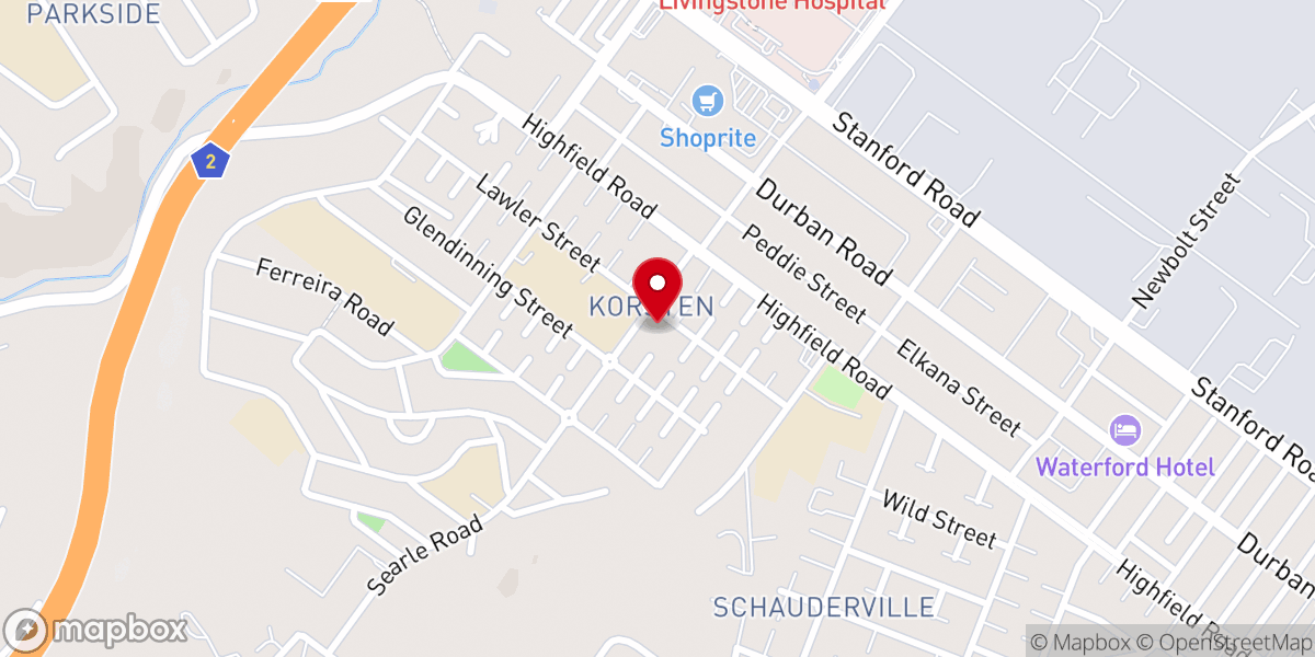 Map showing location of Claire Pieterse Memorial (CPM)
