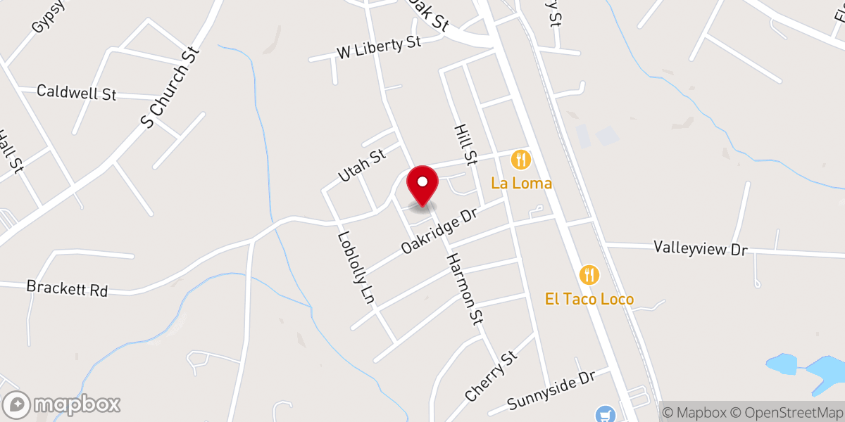 Map showing location of Harmon Street Baptist Church