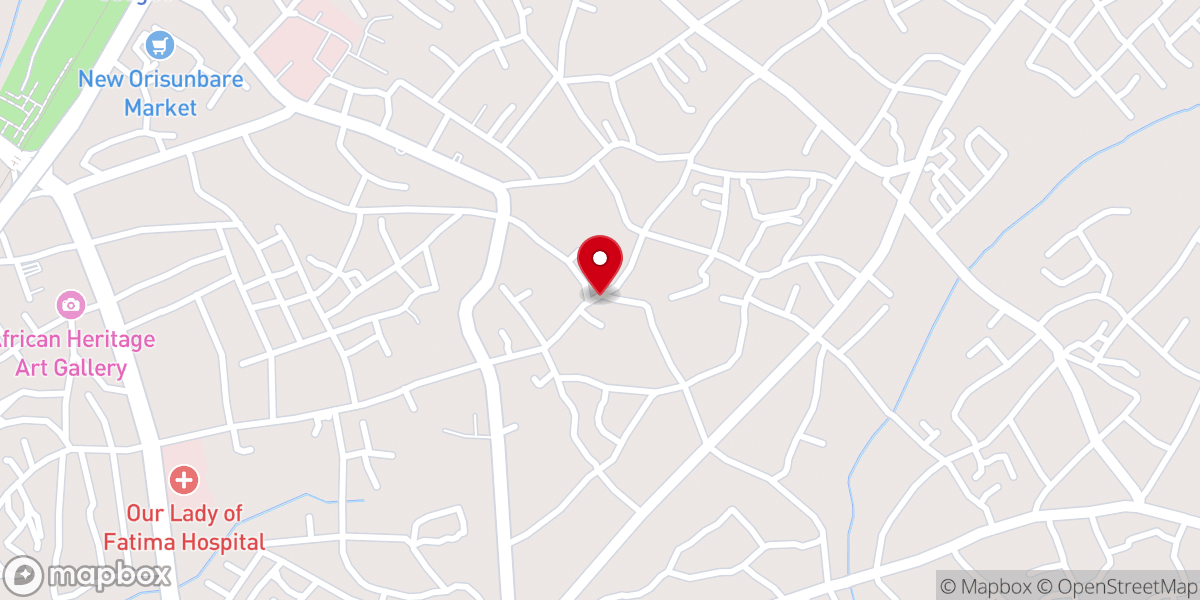 Map showing location of All Saints Cathedral, Balogun Agoro