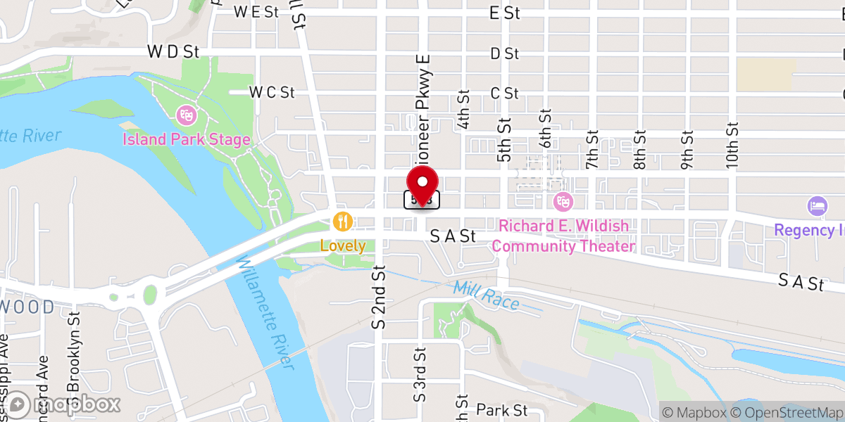 Map showing location of First Church of Springfield,