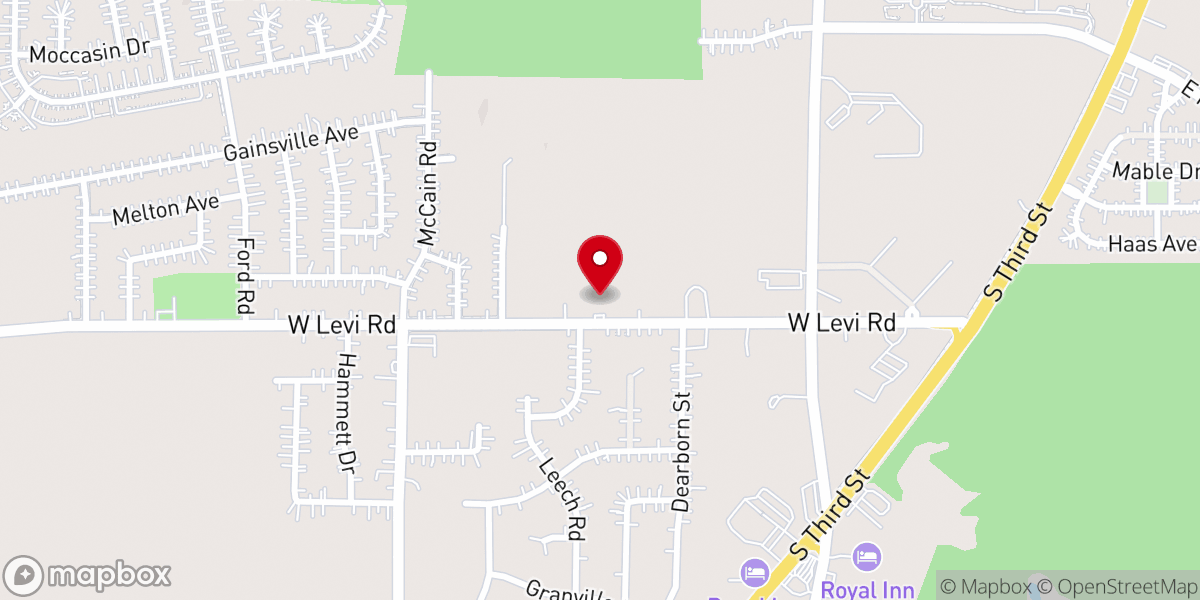 Map showing location of Bethlehem Temple Revival Center