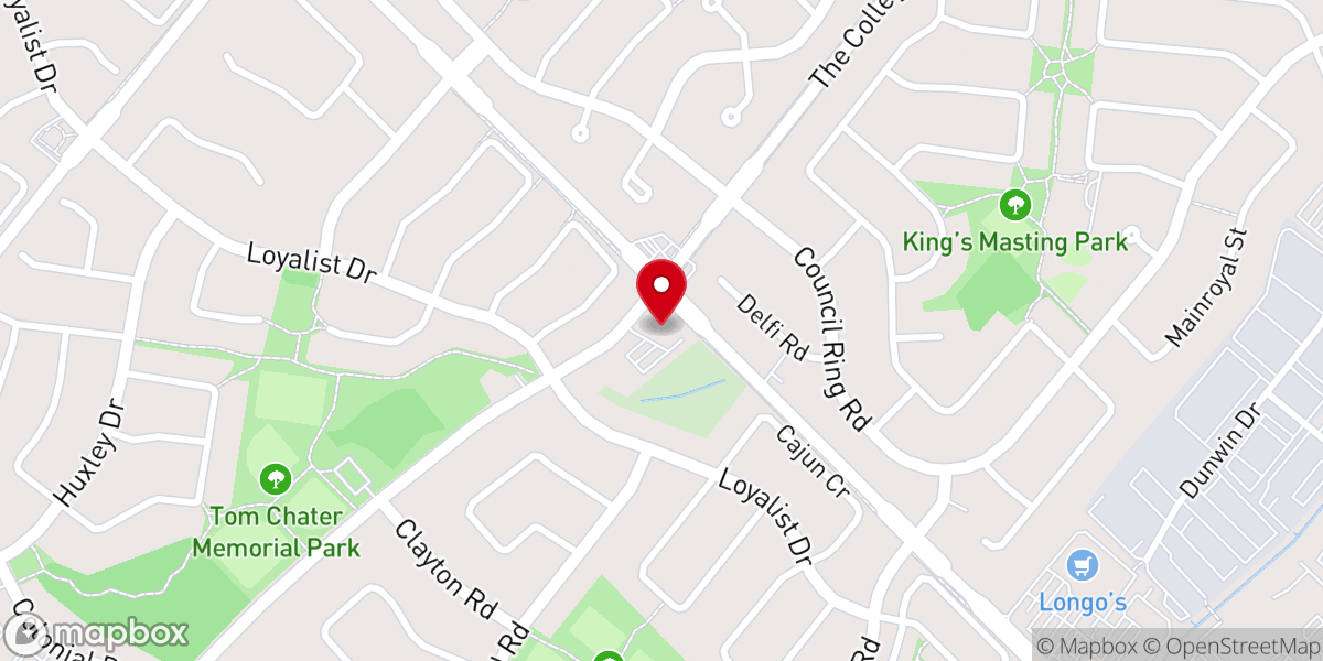Map showing location of Erin Mills United Church