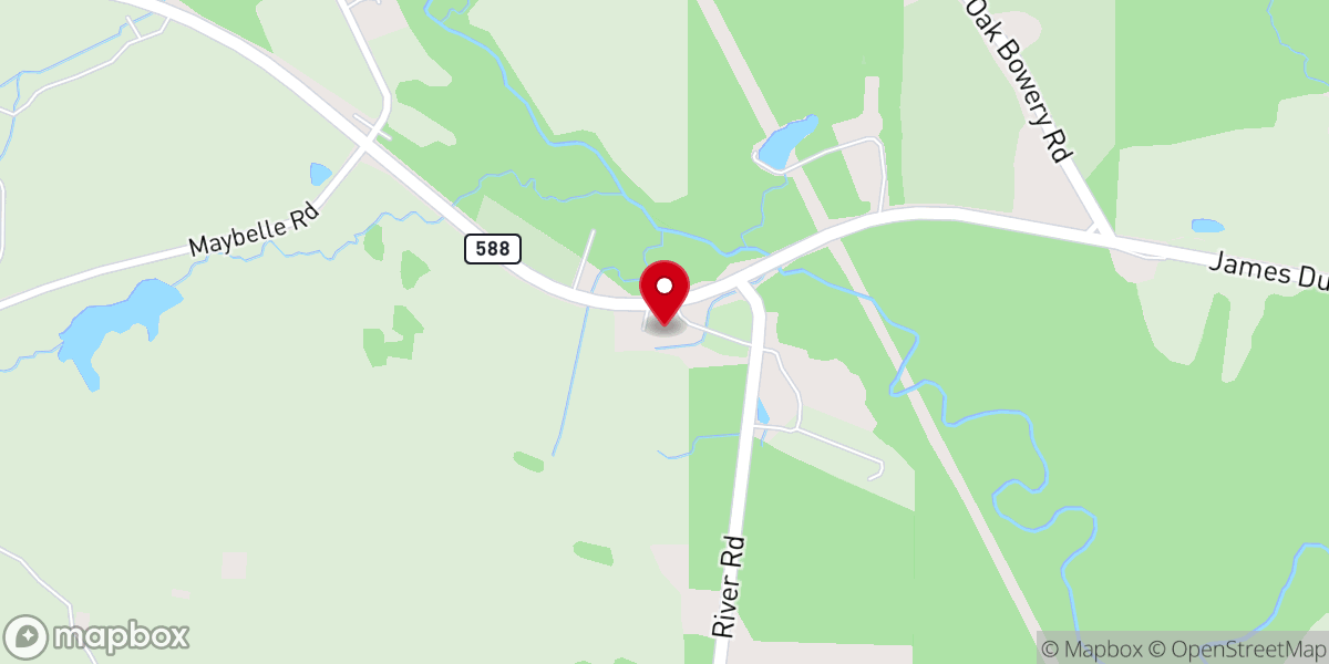 Map showing location of New Bethany Baptist Church