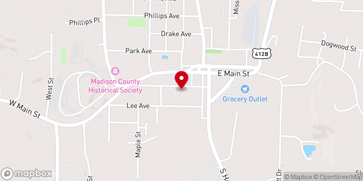 Map showing location of Farm Bureau Insurance