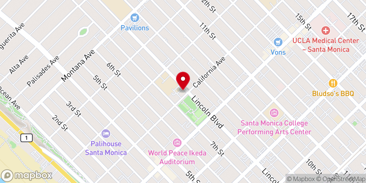 Map showing location of St. Monica Catholic Church parking