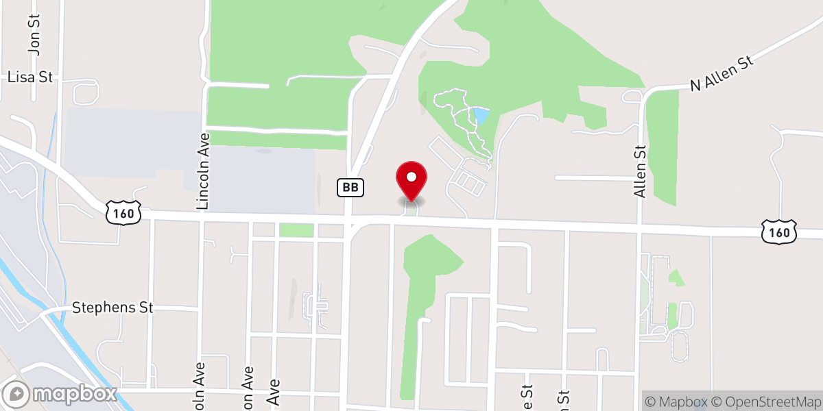 Map showing location of First General Baptist Church