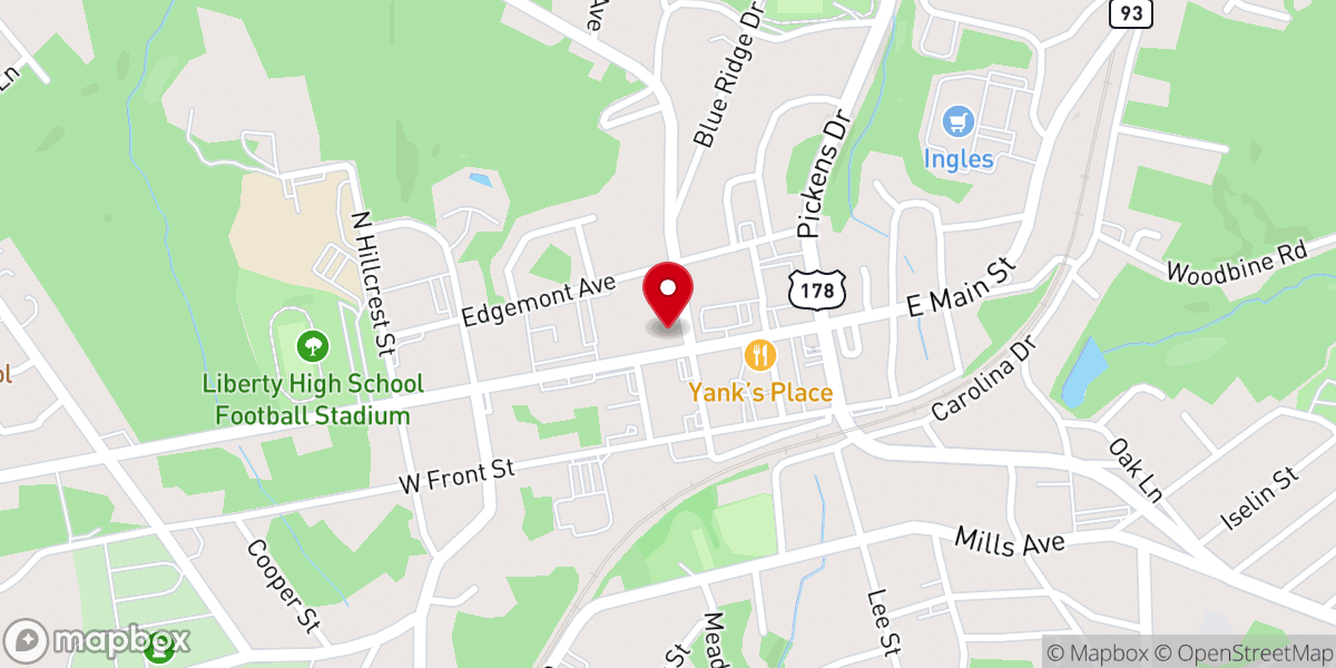 Map showing location of Liberty Presbyterian Church