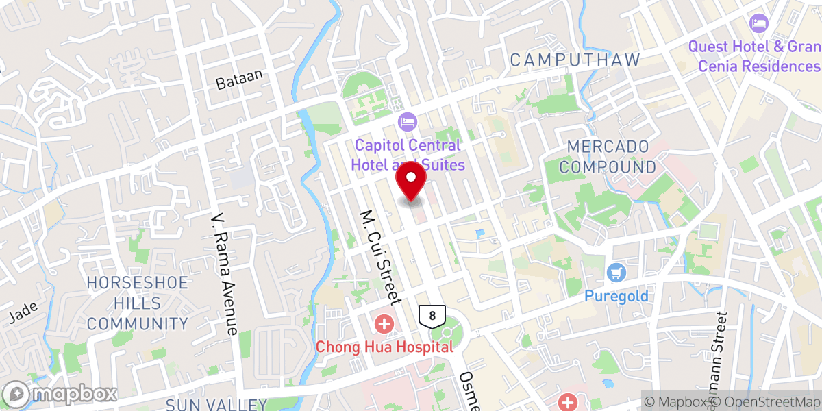 Map showing location of Cebu Gospel Church