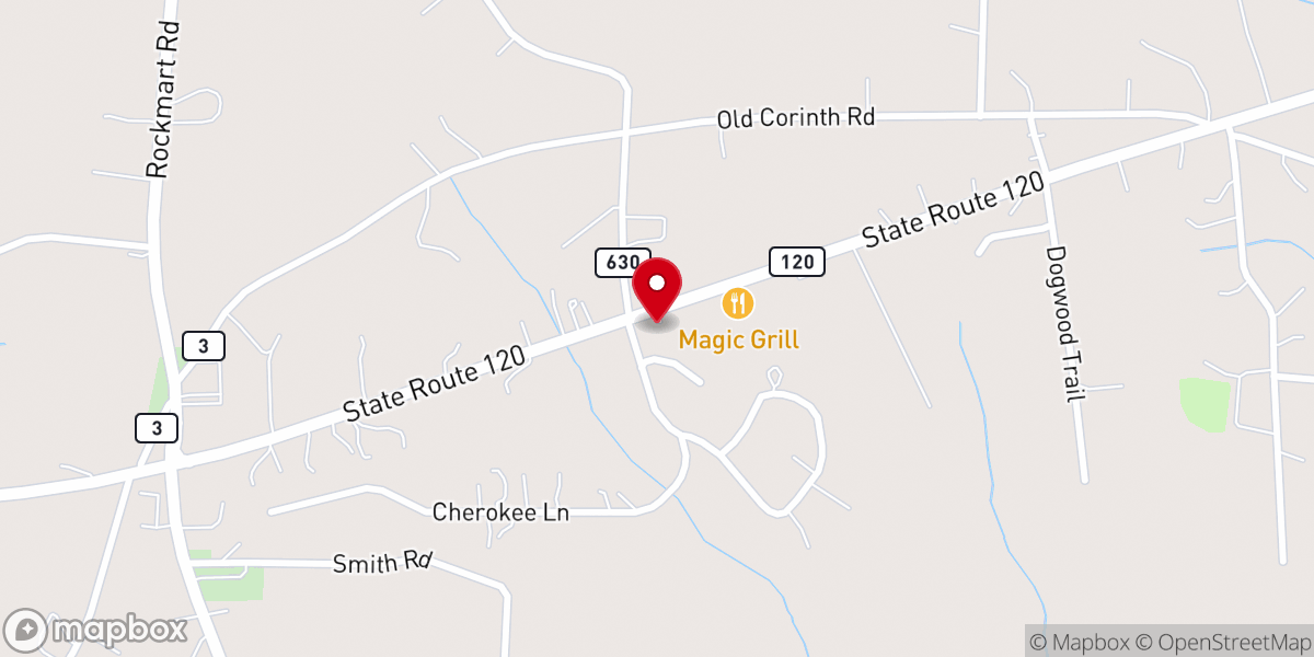 Map showing location of New Beginning Baptist Church