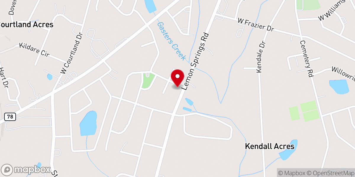 Map showing location of Sanford Free Will Holiness Church