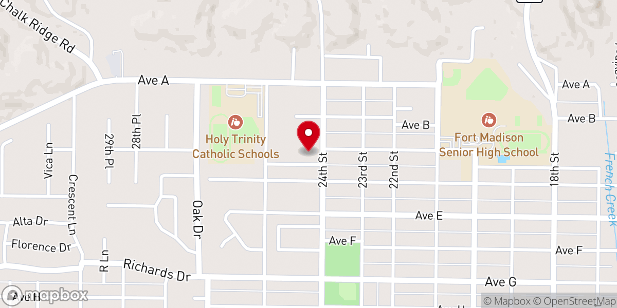 Map showing location of First Baptist Church