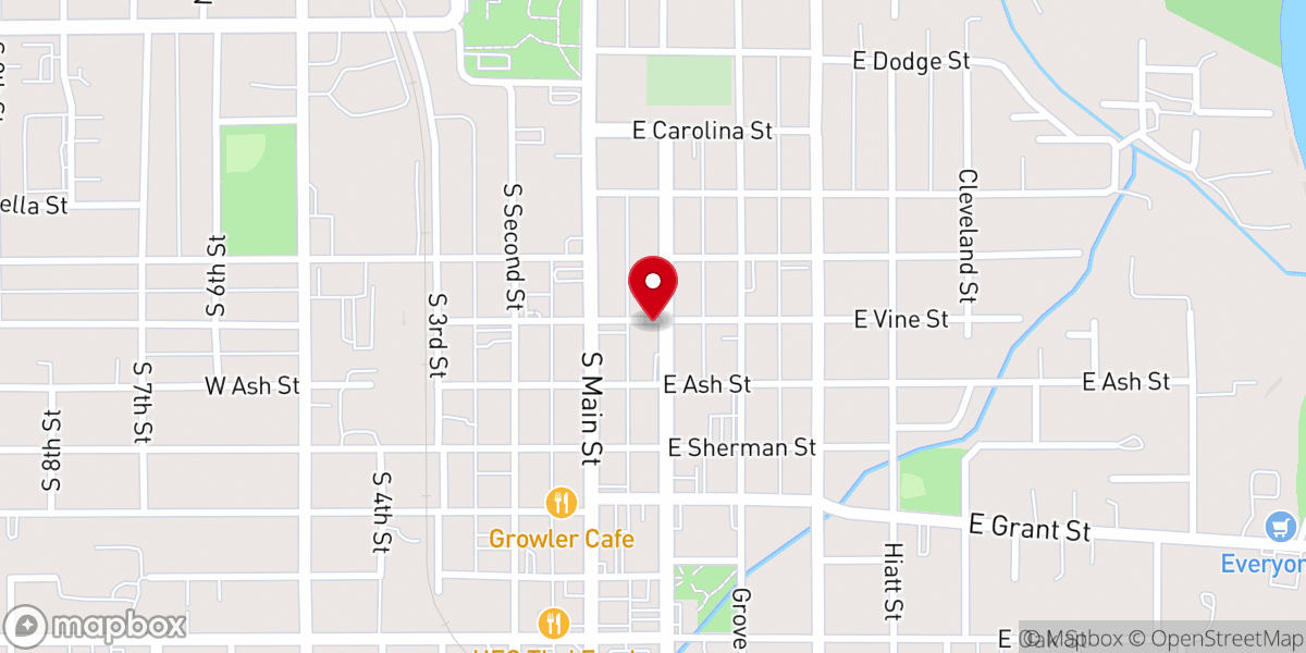 Map showing location of Lebanon Evangelical Church