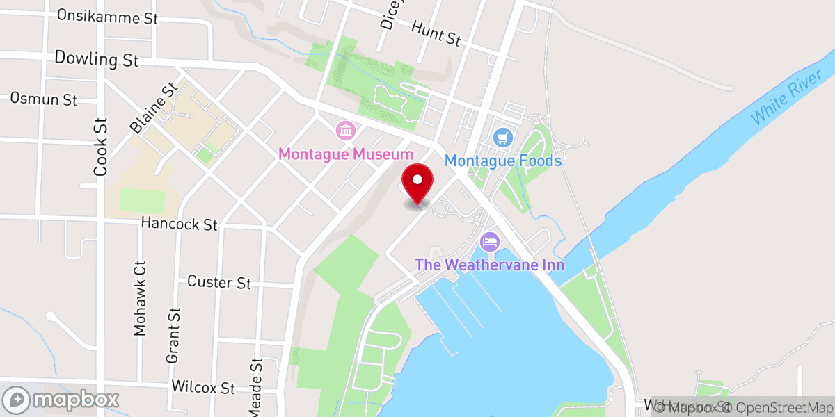 Map showing location of Montague Farmers Market