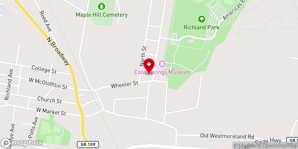 Map showing location of McKendree Memorial United Methodist Church