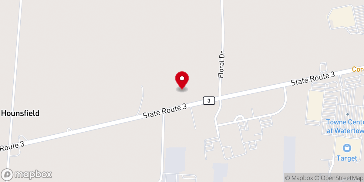 Map showing location of New Hope Baptist Church