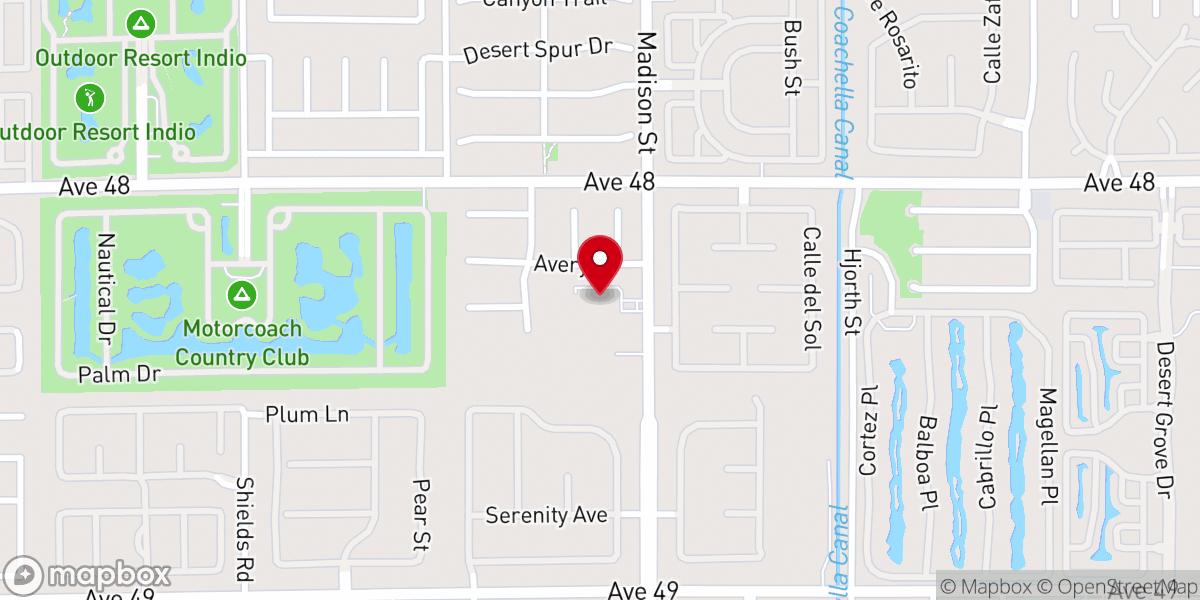 Map showing location of Grace Chapel Indio