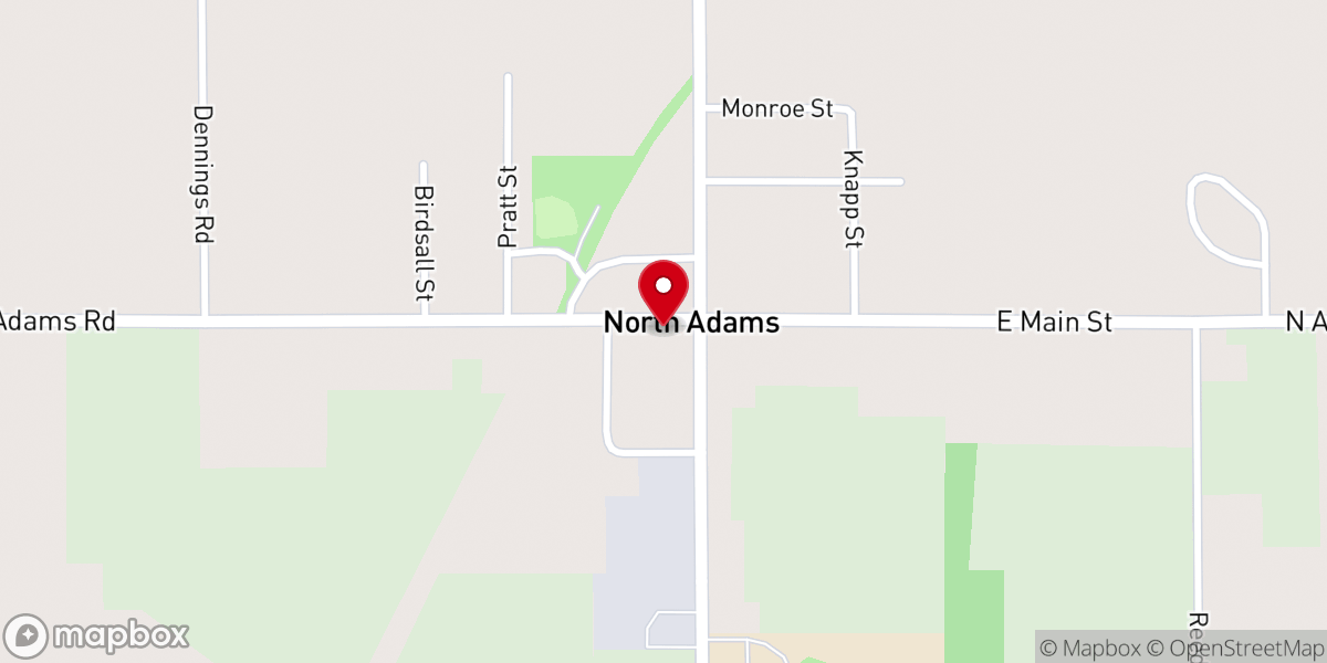 Map showing location of North Adams Village