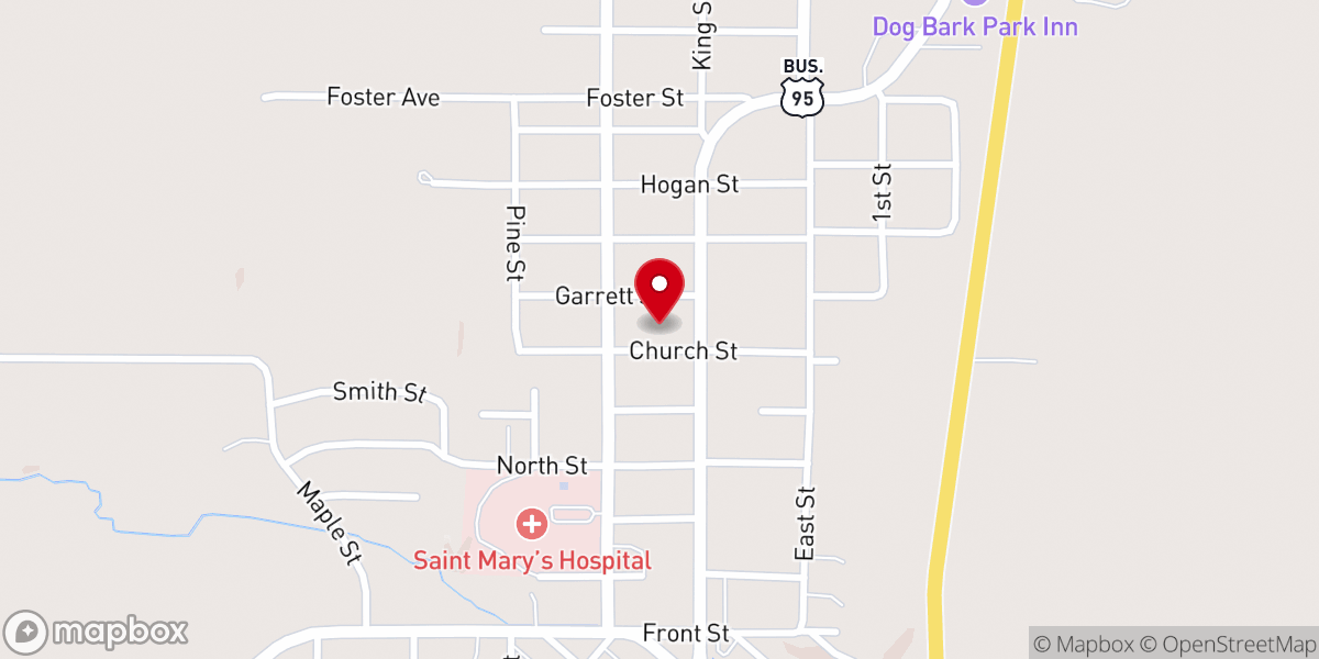 Map showing location of Saint Mary's Church