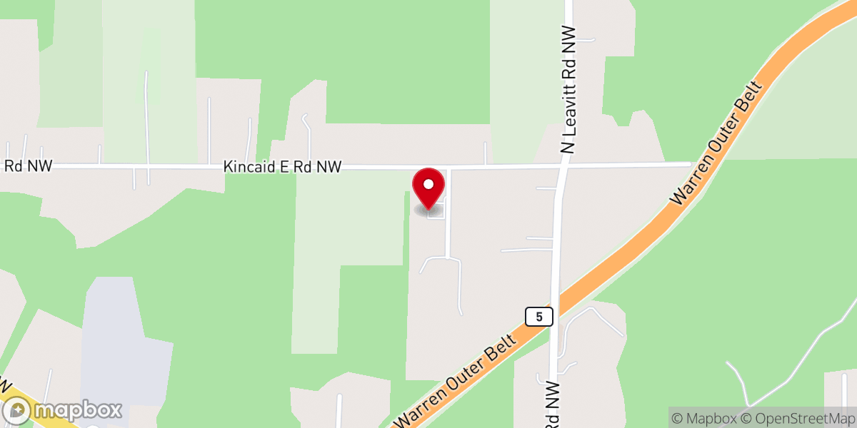 Map showing location of Leavittsburg Baptist Church