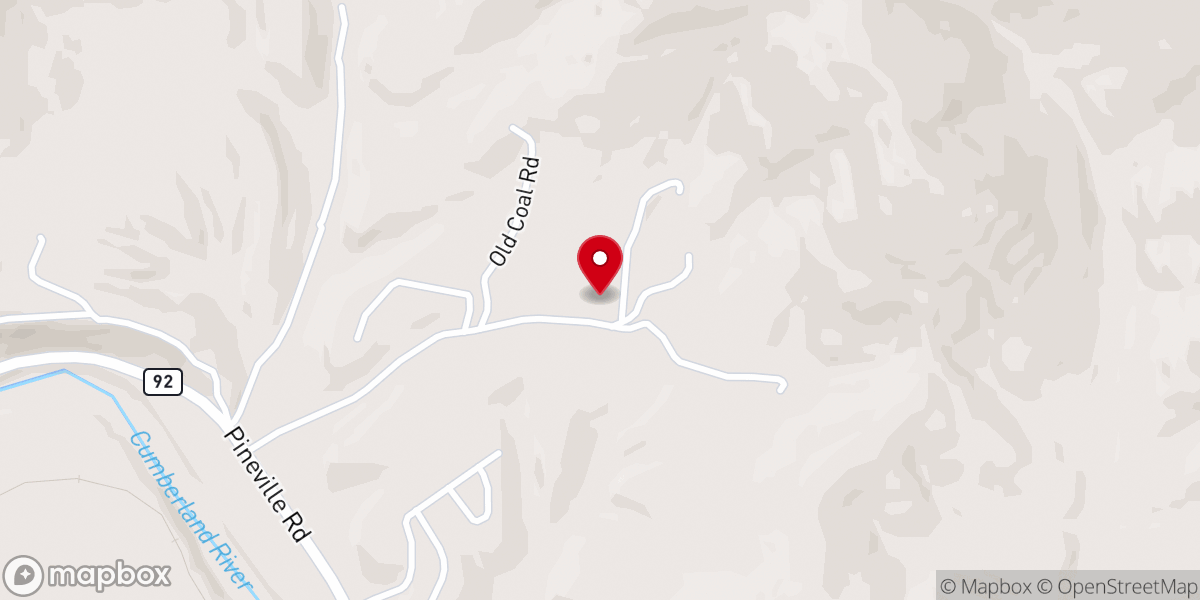 Map showing location of Hanging Rock Church