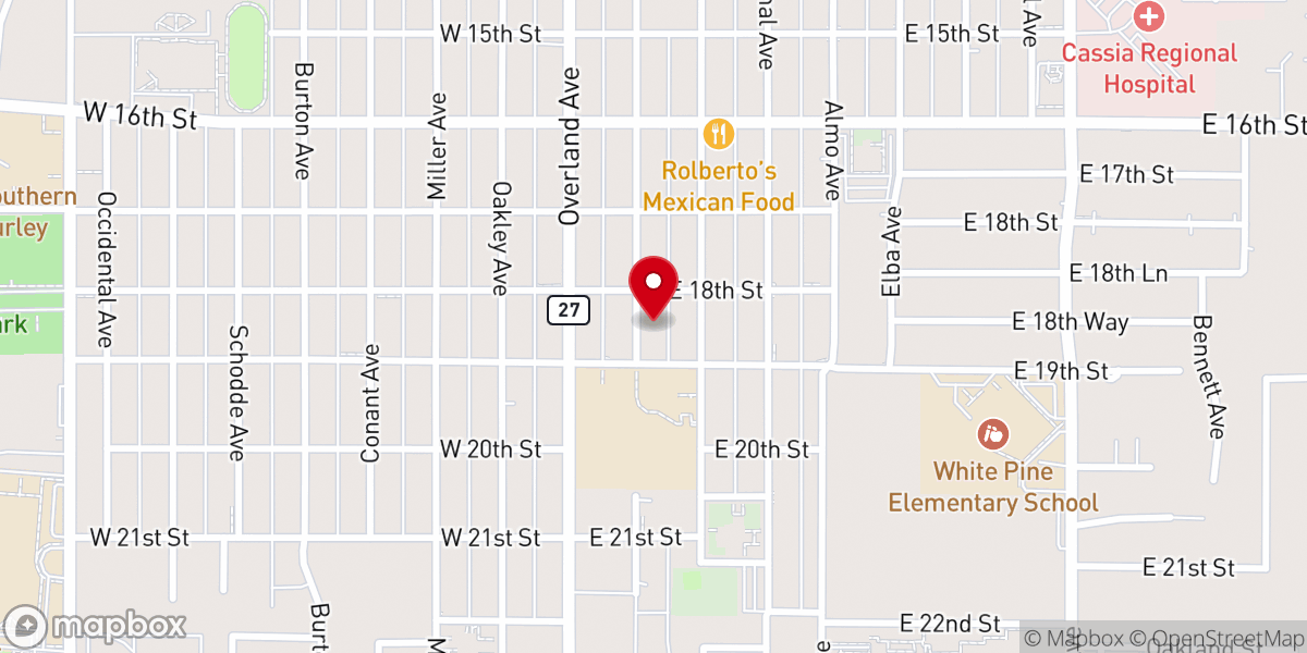 Map showing location of Alfa y omega Church