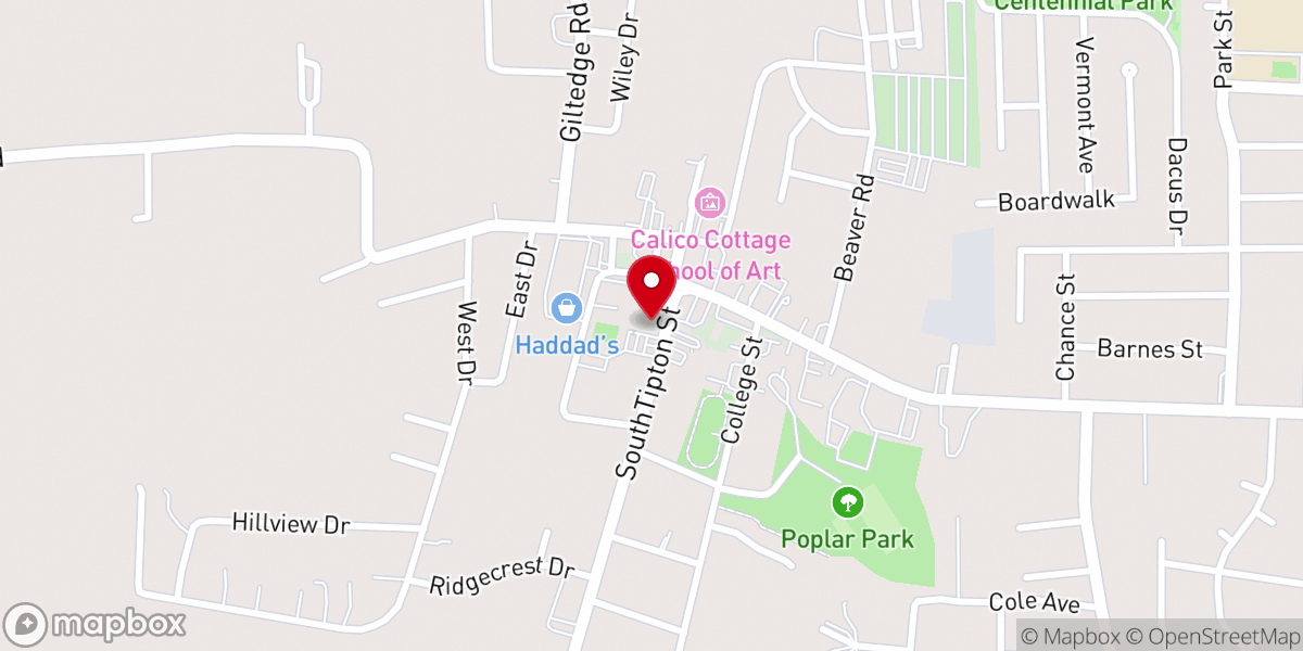 Map showing location of Munford First United Methodist Church