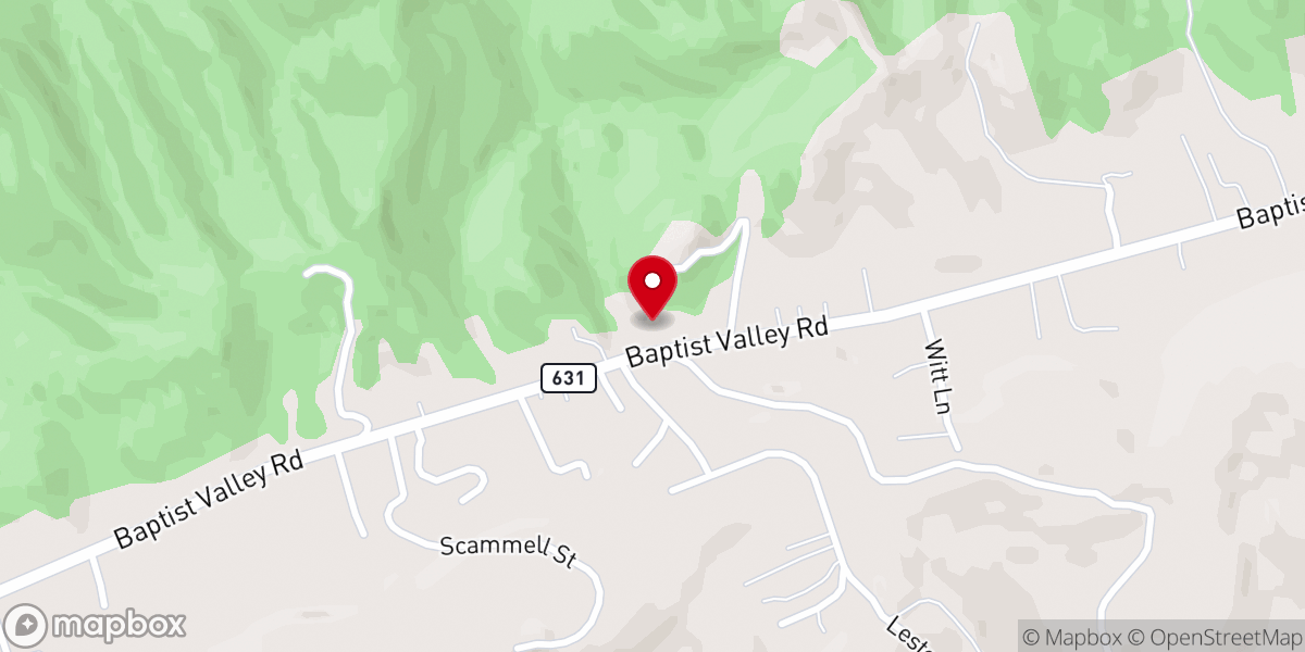 Map showing location of Dailey's Chapel Church