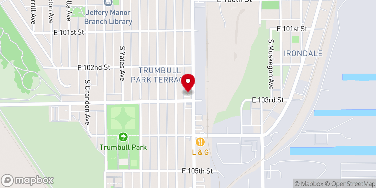 Map showing location of Unity Temple AME Church