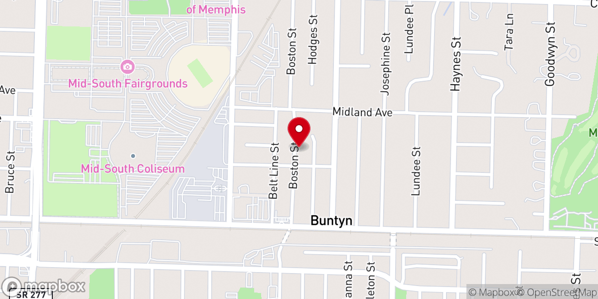 Map showing location of Williams Temple Church of God in Christ