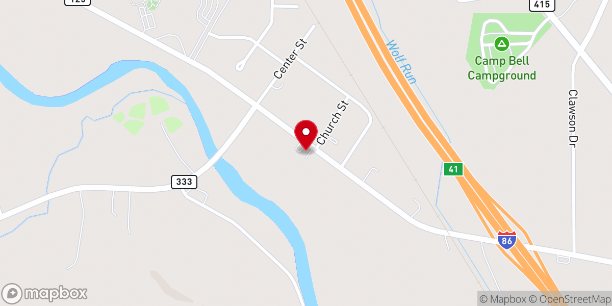 Map showing location of Campbell Community Bible Church