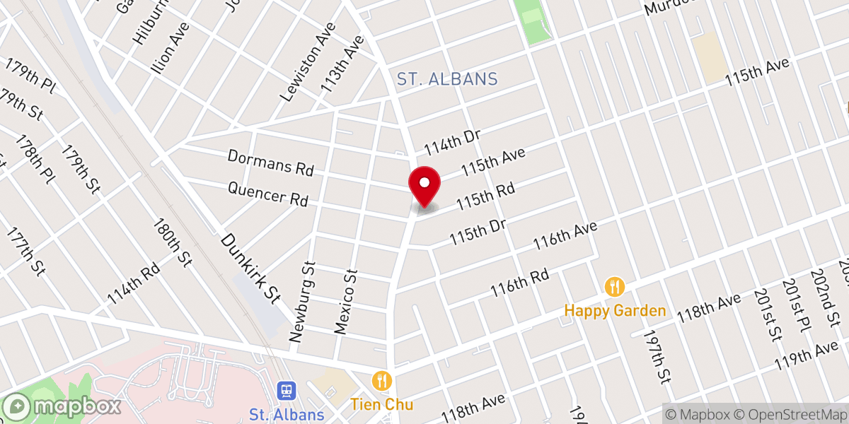 Map showing location of Majority Baptist Church