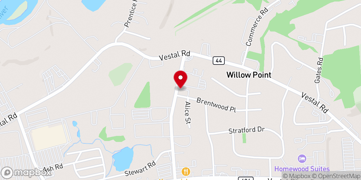 Map showing location of Bethel Baptist Church