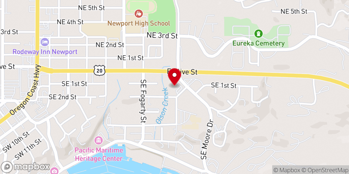 Map showing location of Newport Christian Church