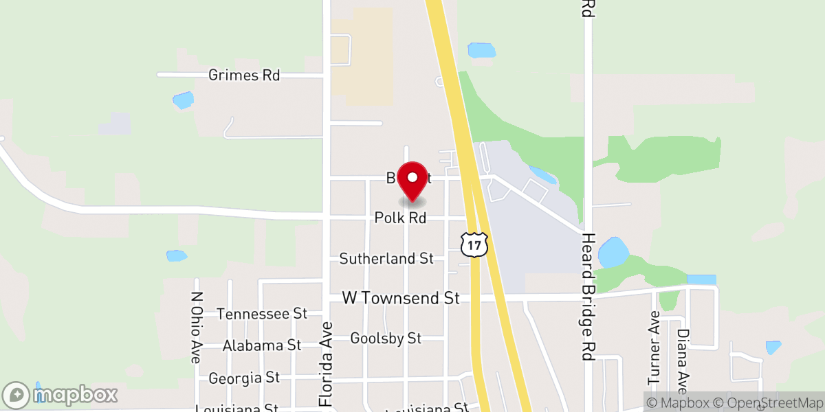 Map showing location of Northside Baptist Church