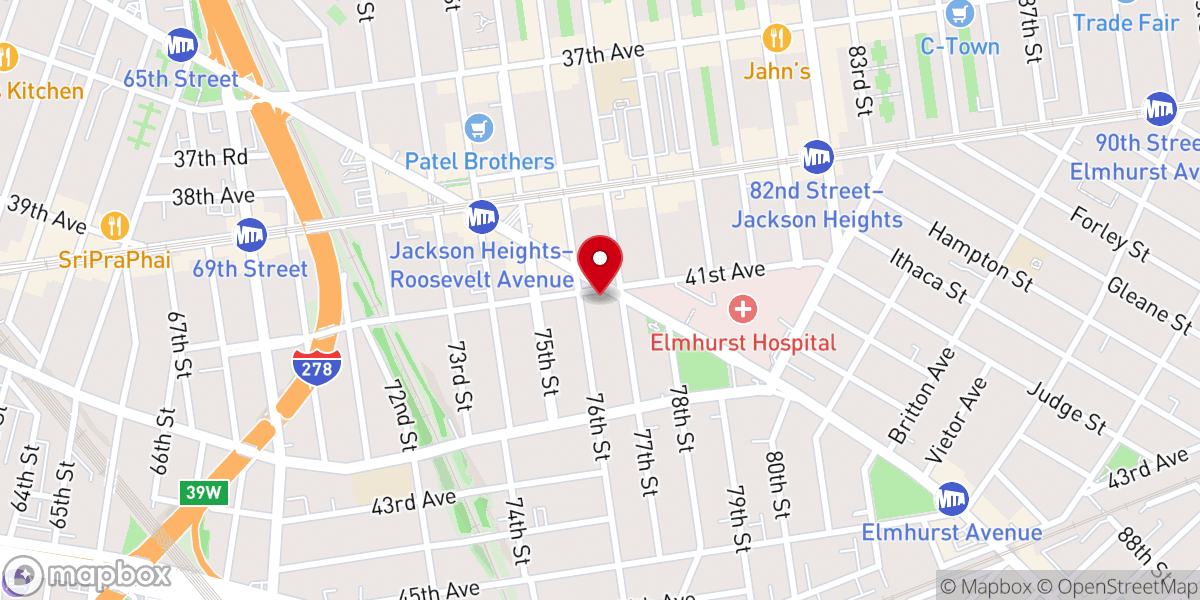 Map showing location of New York Chinese Seventh-day Adventist Church