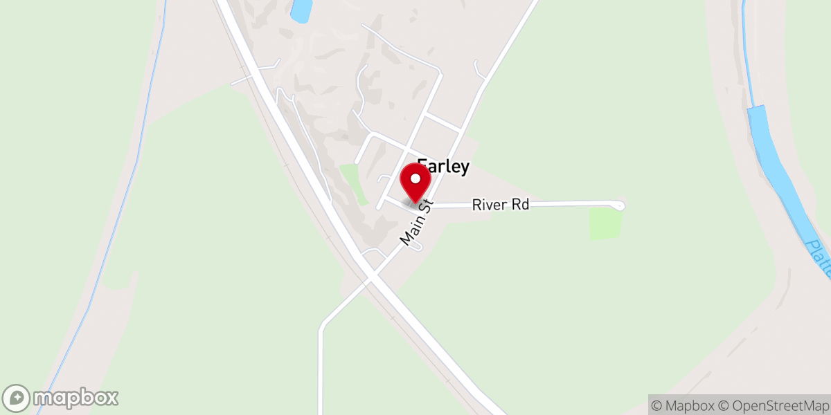 Map showing location of Farley Christian Church