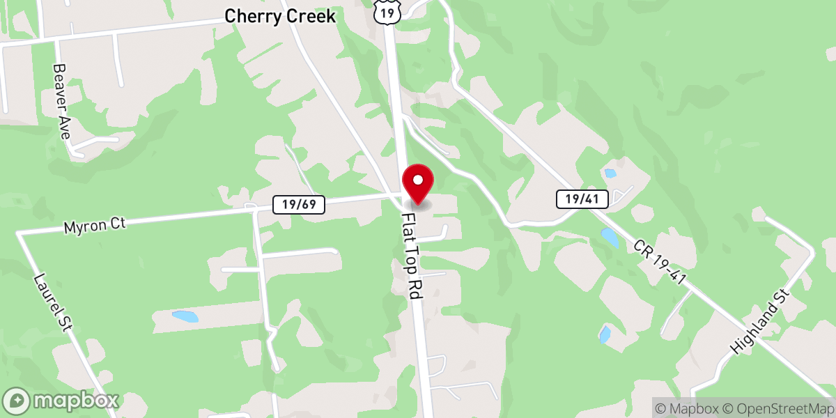 Map showing location of Cool Ridge Free Will Baptist