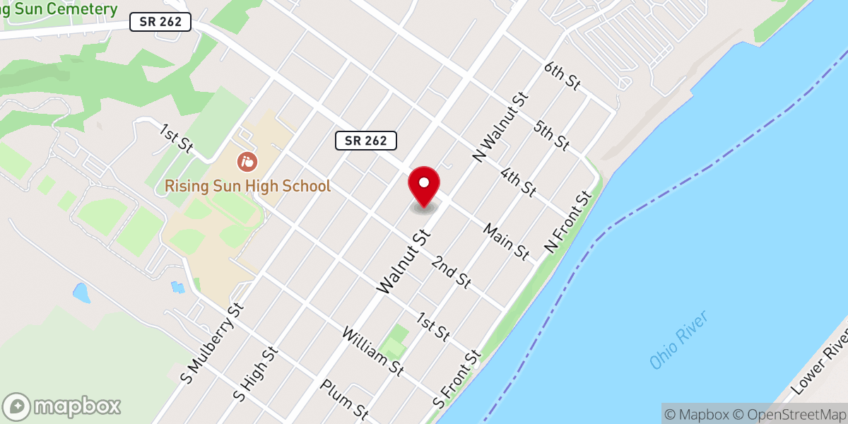 Map showing location of Rising Sun United Methodist Church