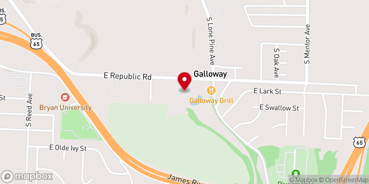 Map showing location of Galloway Baptist Church