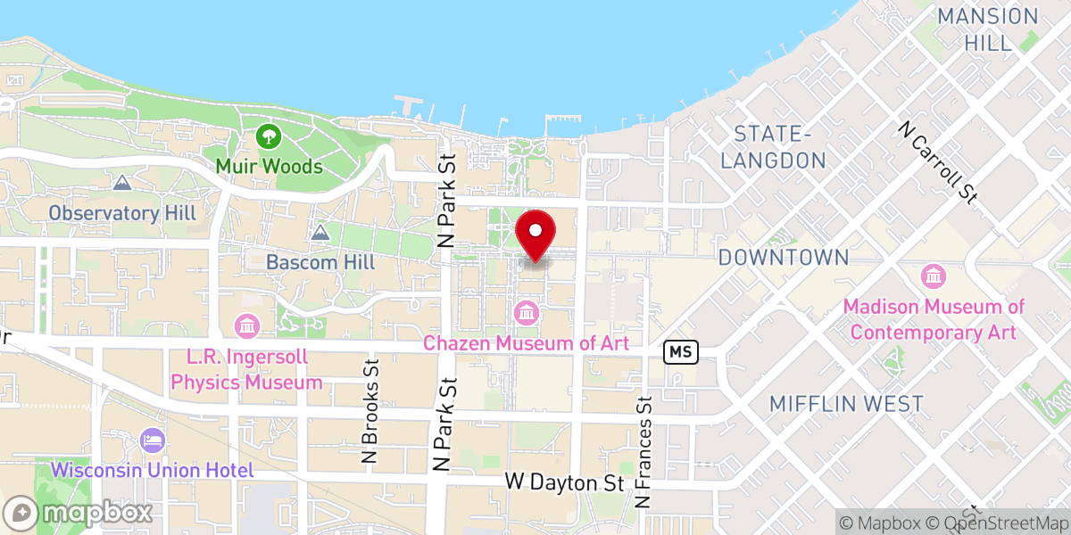 Map showing location of Saint Paul's Catholic Student Center
