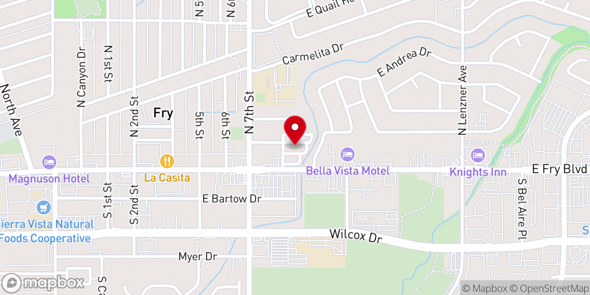 Map showing location of Sierra Vista Community A.M.E. Church