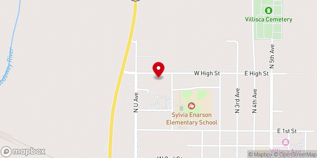 Map showing location of St. Joseph's Catholic Church