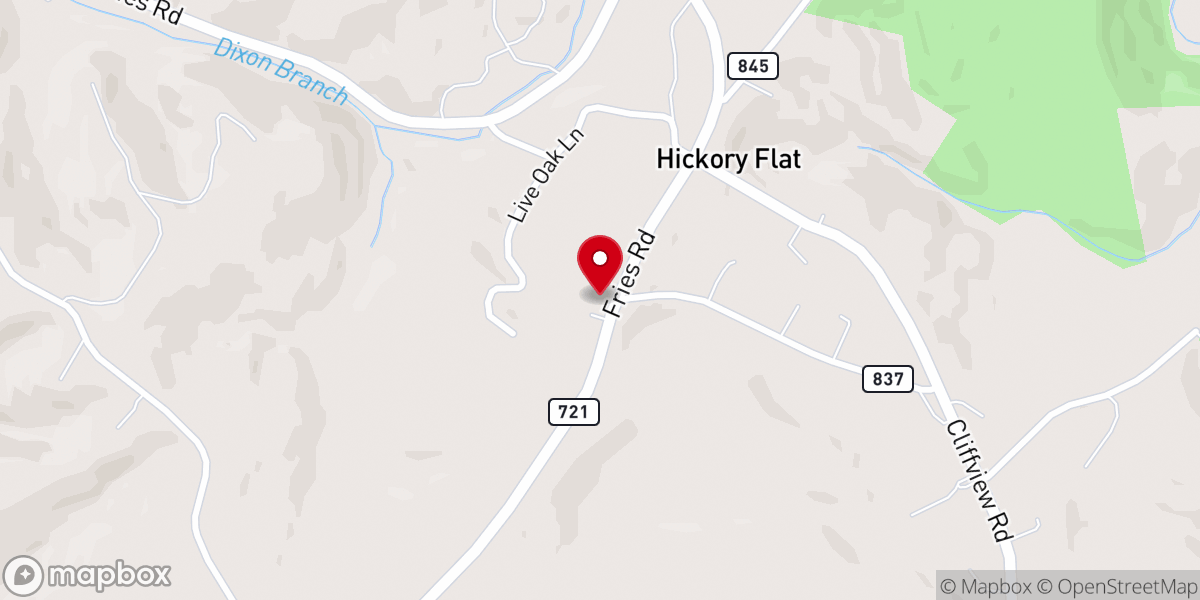Map showing location of Cliffview Church of God